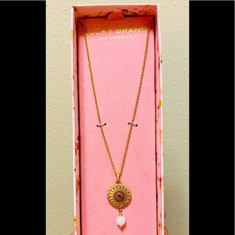 Lucky Brand Decorated Disc Pendant Necklace